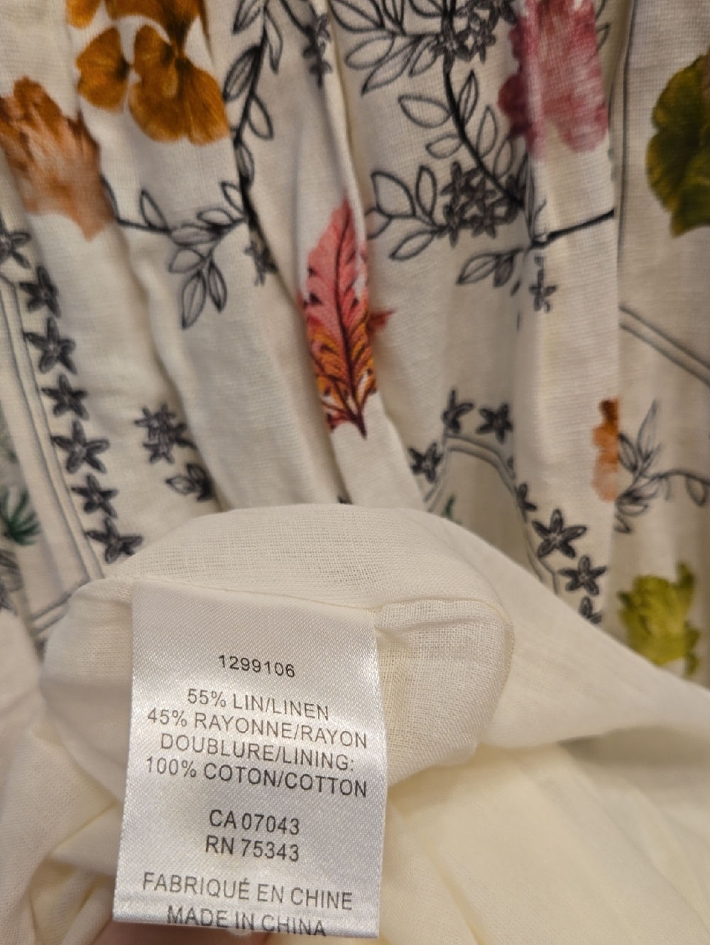 Christain Lacroix Linen Blend Floral Beaded Dress Size Medium - Picture 11 of 11
